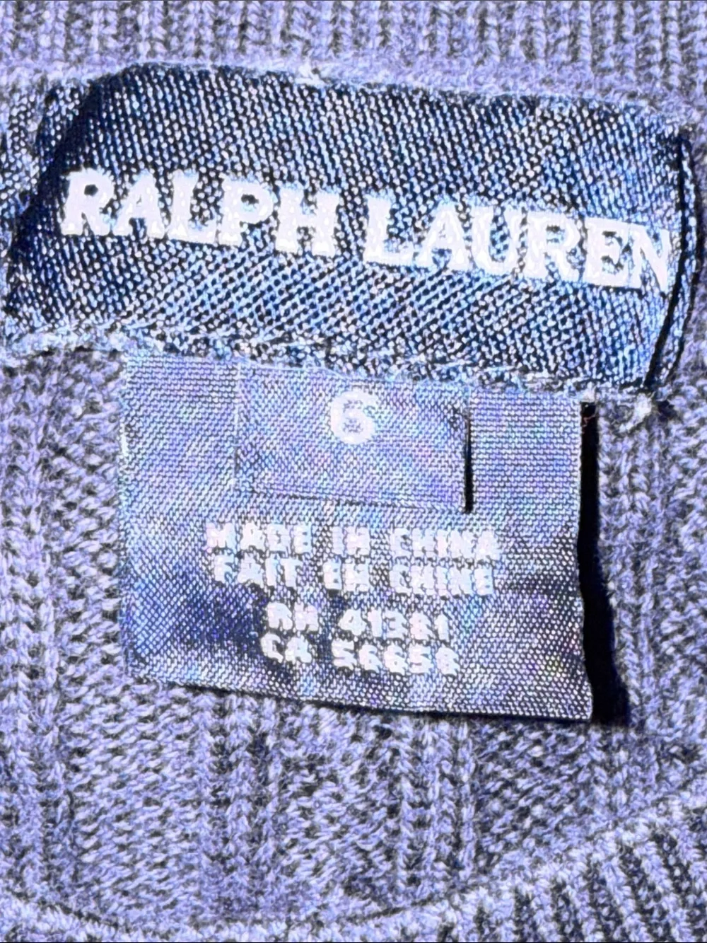 🐎 Ralph Lauren Navy Cable Knit Cardigan size 6